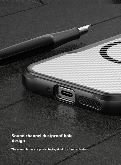 Funda Magnética de Fibra de Carbono Transparente para Celular - Image 13