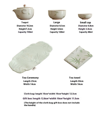Juego de Té Portátil Bambú Pintado a Mano - Tetera y Taza Todo en Uno - Image 17