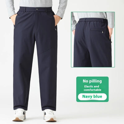 Pantalones Casuales para Hombres Maduros con Cintura Elástica - Image 6