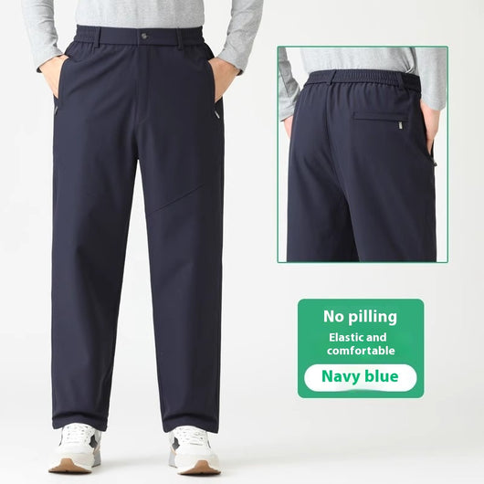Pantalones Casuales para Hombres Maduros con Cintura Elástica - Image 6