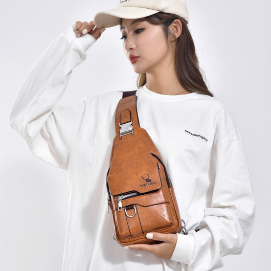 Bolsa de Pecho Retro para Hombre - Gran Capacidad Impermeable