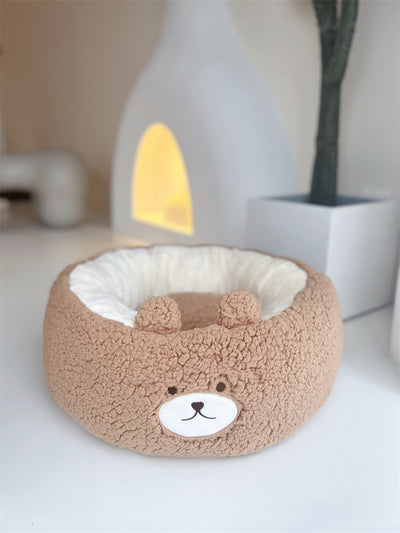 Cama Redonda para Mascotas Peluche Cuatro Estaciones - Nido Cómodo Diseño Panda Rojo - Image 5