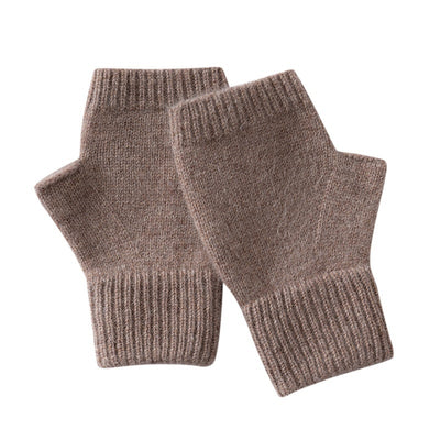 Guantes de Lana Merino Australiana sin Dedos con Flor Tejida y Cashmere - Image 5