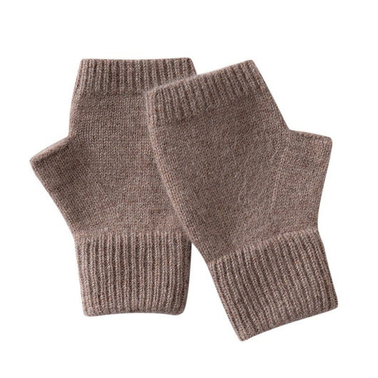 Guantes de Lana Merino Australiana sin Dedos con Flor Tejida y Cashmere - Image 5