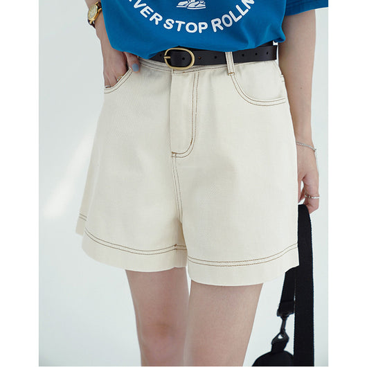 Shorts de Trabajo Casual para Mujer con Detalles en Contraste y Pierna Ancha - Image 18