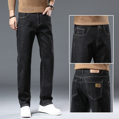 Pantalones Vaqueros Gruesos Forrados en Fleece para Hombre Talla Grande - Image 10