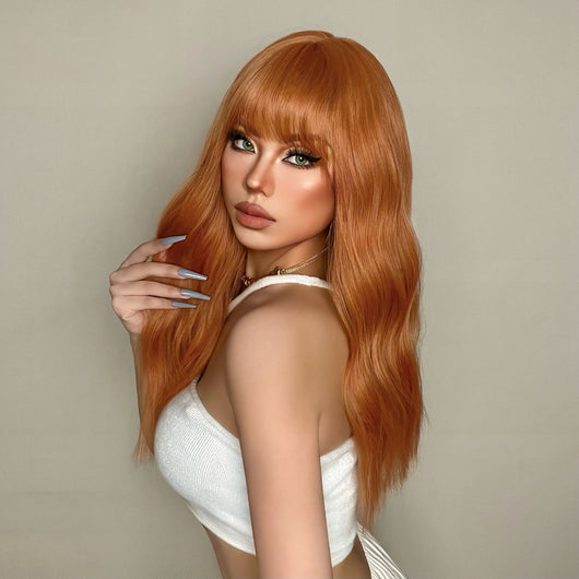 Peluca Larga Naranja para Mujer - Image 9