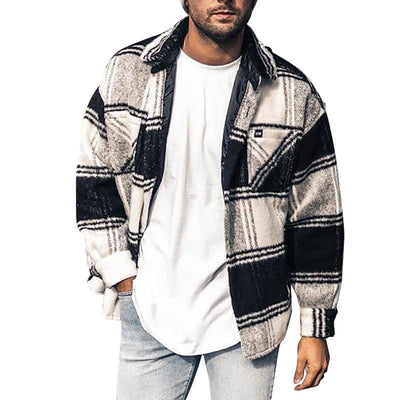 Blazer Casual de Cuadros con Solapas Contrastadas - Versátil para Hombre - Image 2