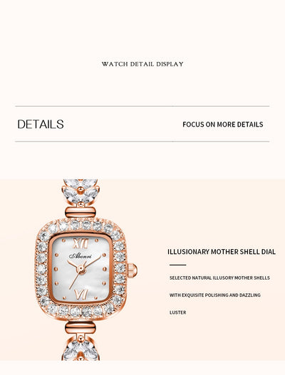 Reloj de Cuarzo Dorado con Cristales y Esfera Cuadrada Pequeña - Image 19