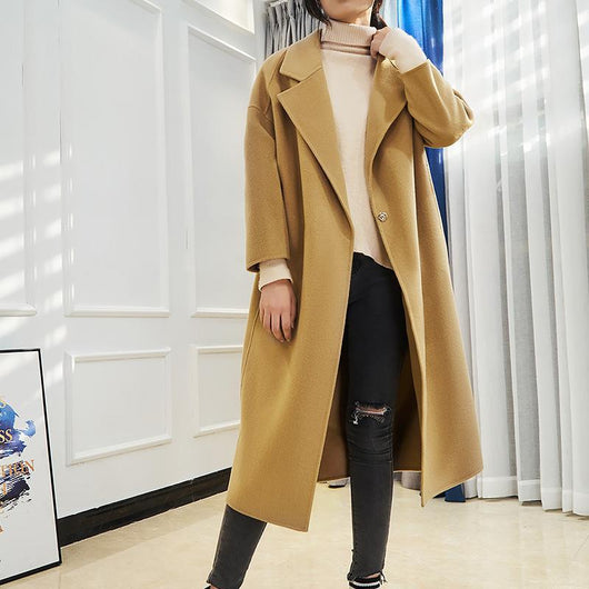 Abrigo de Lana Reversible con Efecto Agua - Elegancia Casual para Otoño e Invierno - Image 8