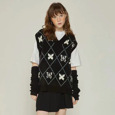 Chaleco Tejido Mujer con Diseño de Mariposa Japonés - Image 11