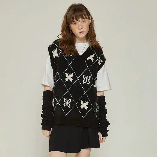 Chaleco Tejido Mujer con Diseño de Mariposa Japonés - Image 11