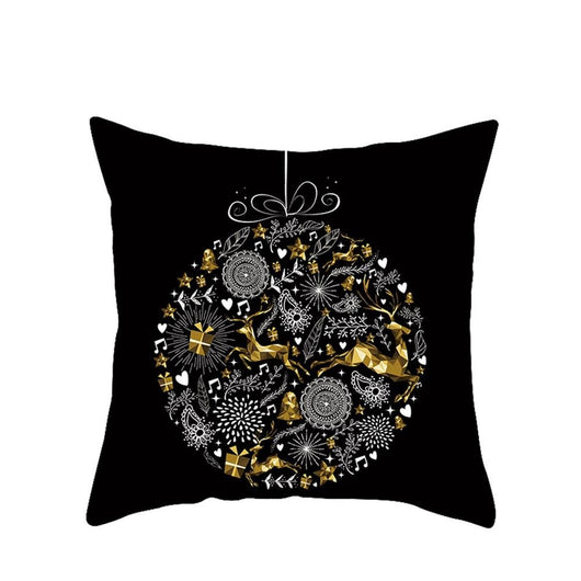 Funda de Almohada Navideña con Diseño de Ciervo y Patrón Geométrico - Image 8