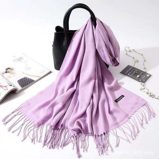 Bufanda de Imitación Cashmere para Mujer - Chal Versátil Cálido con Flecos - Image 42