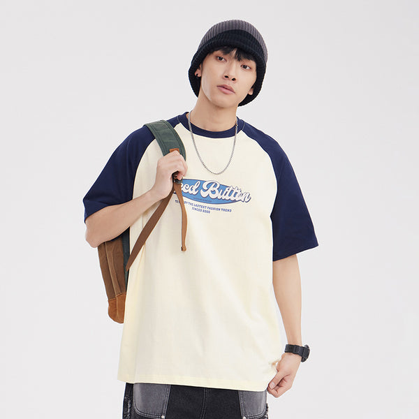 Camiseta Raglan Retro con Combinación de Colores para Hombre