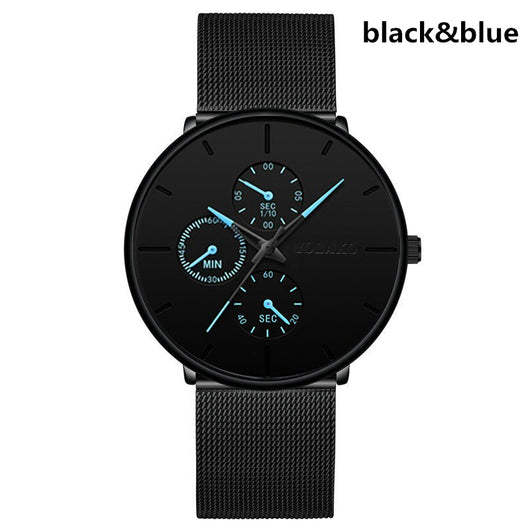 Reloj de Hombre Elegante con Correa de Malla Metálica y Tres Esferas - Image 13