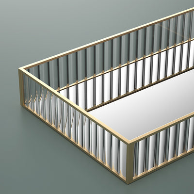 Bandeja de Almacenamiento Cristal Rayada Estilo Nórdico Lujo - Image 4