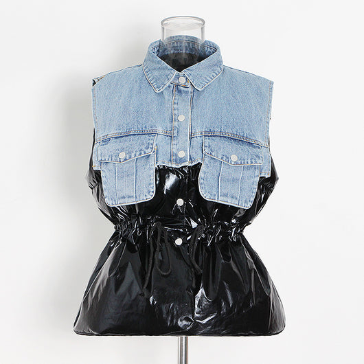 Chaleco Denim Casual para Mujer con Costuras Decorativas - Image 5