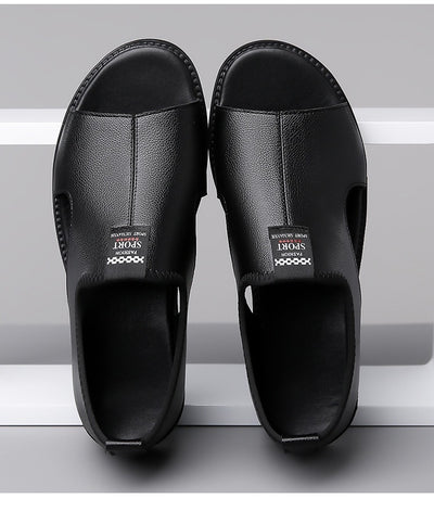Sandalias de Cuero Roma Transpirables con Suela Suave para Hombre - Image 8