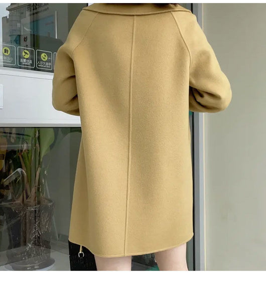 Abrigo de Lana Casual Elegante con Cuello Muñeca para Mujer - Image 14