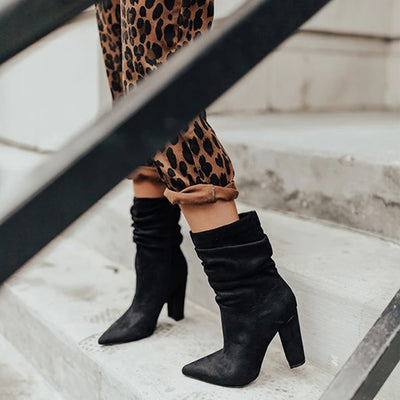 Botas Cortas Plus Size con Tacón Alto y Cierre Lateral - Image 2
