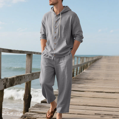 Conjunto Casual de Sudadera con Capucha y Pantalón para Hombre - Image 9