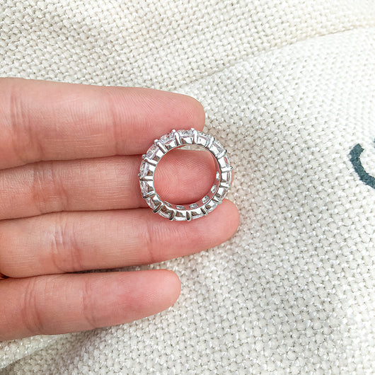 Anillo de Plata 925 con Piedra Redonda 3mm - Diseño Lujo Circón Completo para Mujer - Image 5