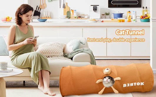 Túnel Felino Plegable con Bola de Peluche - Juguete Interactivo para Gatos de Interior - Image 11