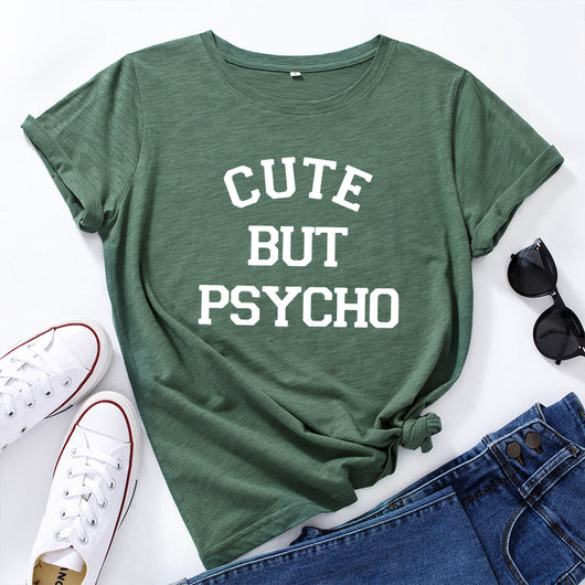 Camiseta Suelta de Cuello Redondo con Diseño Creativo de Letras para Mujer - Image 12