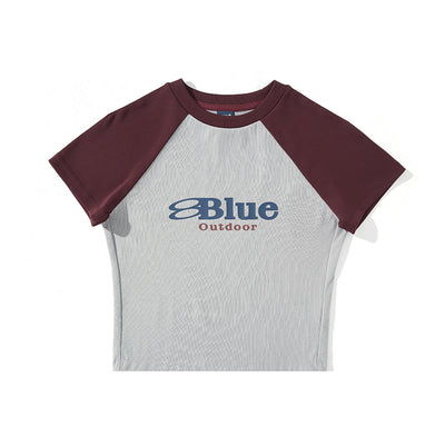 Blusa Retro Raglan Bicolor Escote Ombligo - Image 6