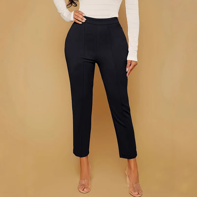 Pantalón Casual de Cintura Alta Slim Fit Cómodo