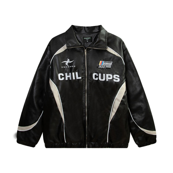Chaqueta de Cuero PU Bordada para Motociclista - Diseño Holgado Americano - Image 5