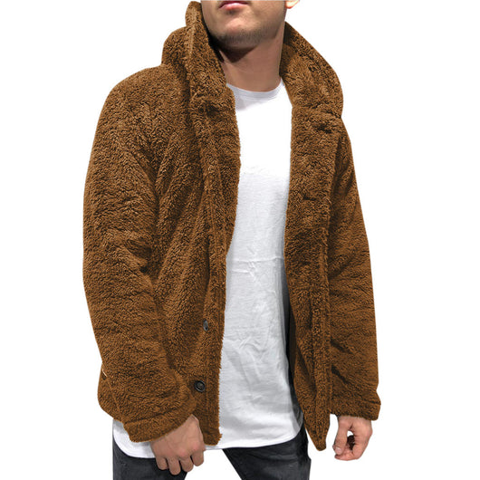 Chaqueta Sudadera con Capucha para Hombre - Abrigo Cálido de Color Sólido - Image 15