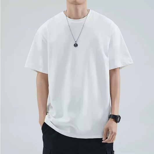 Playera Suelta de Color Liso para Hombre - Versátil y Cómoda - Image 9