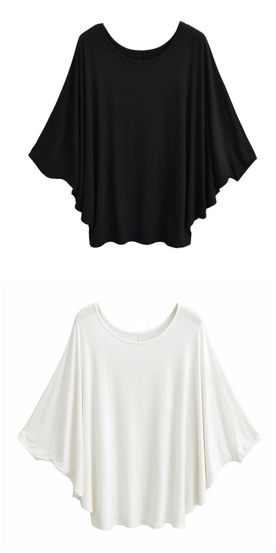 Blusa Suelta de Seda Premium con Mangas Murciélago - Diseño Versátil para Mujer - Image 11