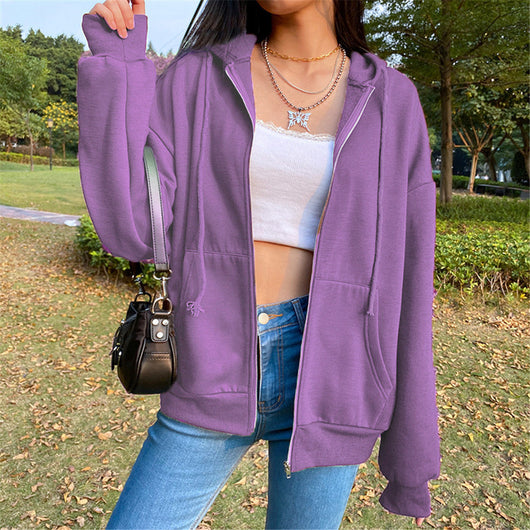 Chamarra Suelta de Cierre para Mujer - Estilo Urbano - Image 7