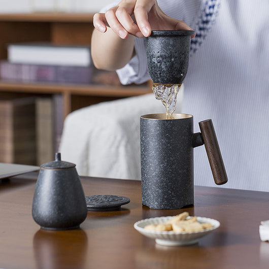 Juego de Té Cerámico Oficina Gran Capacidad con Filtro e Infusor - Image 14