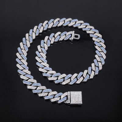 Collar para Hombre en Aleación con Dije de Diamante Azul Polvoso y Cierre de Bisagra - Image 2