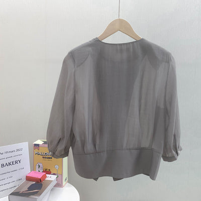 Blusa Suelta de Temperamento Simple - Versátil para Cualquier Ocasión - Image 12