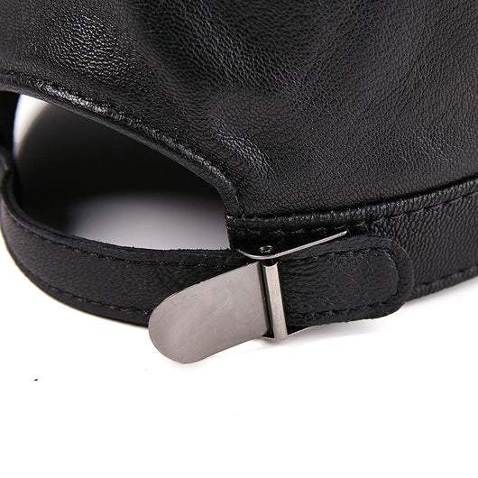 Gorra Plana de Piel de Oveja Estilo Británico para Mujer - Image 5