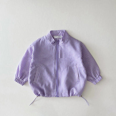 Chaqueta Ligera de Protección Solar con Cuadros para Niños - Image 12