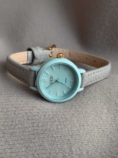 Reloj de Pulsera Minimalista Gris Azul para Mujer con Esfera Pequeña - Image 8