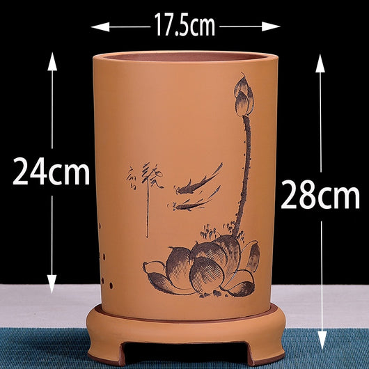 Maceta Extra Grande de Barro Púrpura para Bonsái Hecha a Mano - Image 9