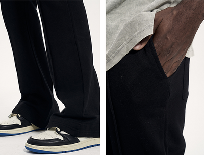 Traje Casual Negro Personalizado con Pantalones de Sudadera para Hombre - Image 13