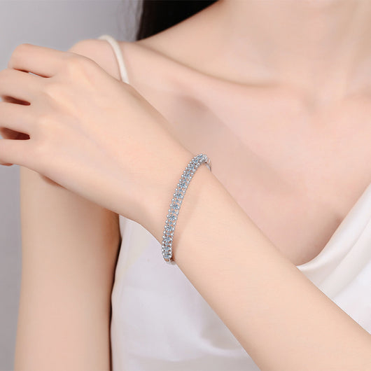 Pulsera de Moissanita Incrustada Efecto Estrellado para Mujer