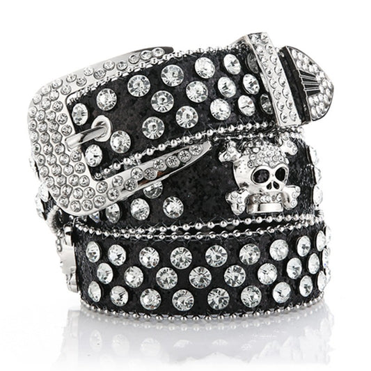 Cinturón Vaquero para Mujer con Calavera y Strass