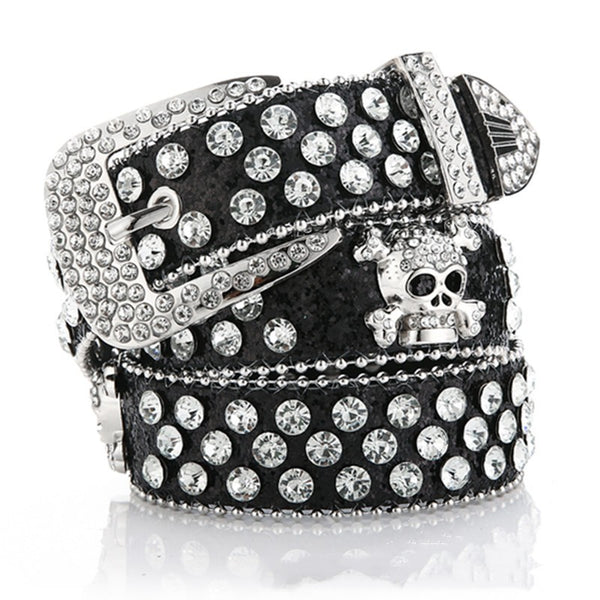 Cinturón Vaquero para Mujer con Calavera y Strass