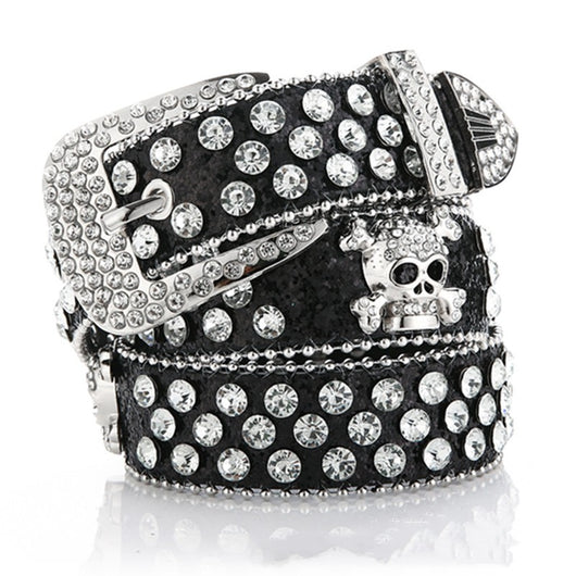 Cinturón Vaquero para Mujer con Calavera y Strass
