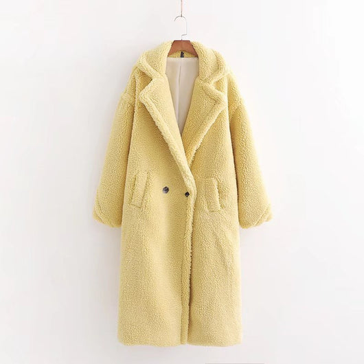 Abrigo Largo Térmico de Peluche Artificial para Mujer - Manga Larga Acolchado - Image 2
