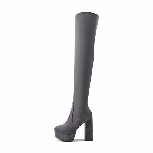 Botas Mosqueteras de Tacón Grueso para Mujer Talla Grande - Image 3
